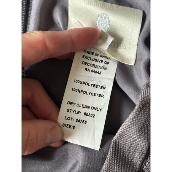 Watters & Watters Ballet Gray Pewter Tulle Long Maxi Skirt size 8 - Picture 6 of 9